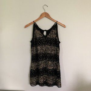 Free People Black Dress with Gold Sequins